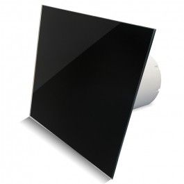 Badkamer/toilet ventilator - standaard - Ø100mm - vlak glas - glans zwart