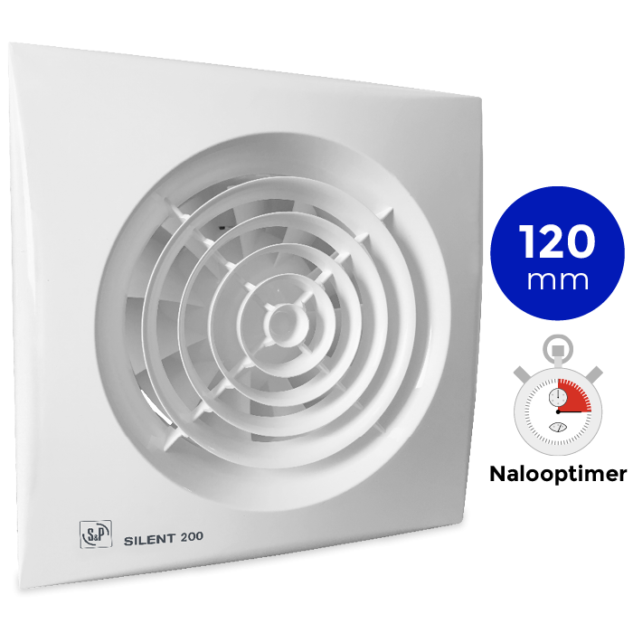 S&P Silent 200 CRZ TIMER Badkamer/ toilet ventilator - ø120mm