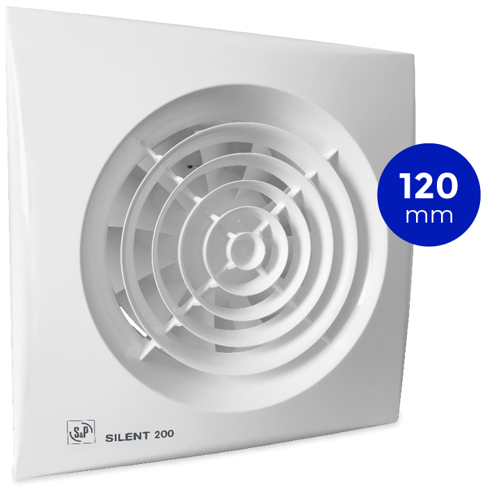 S&P Silent 200 CZ aan/uit Badkamer/ toilet ventilator -Ø120mm