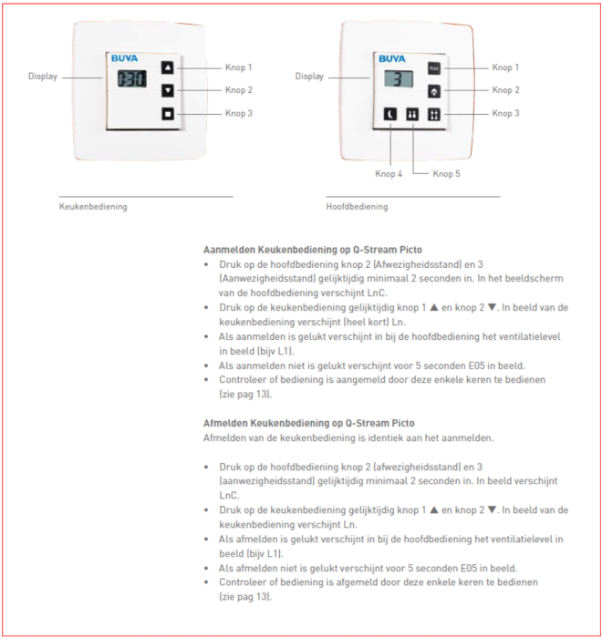 Buva Q-Stream 1.0 draadloze keuken- / badkamerbediening, laag model (batterijvoeding)