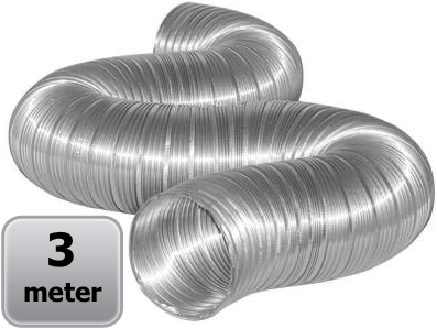 Starre aluminium ventilatieslang rond Ø180mm (binnenmaat) - 3 meter
