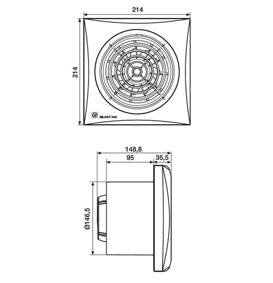 S&P Silent 300 CZ aan/uit Badkamer/ toilet ventilator - Ø150mm S&P Silent 300 CZ aan/uit Badkamer/ toilet ventilator - Ø150mm