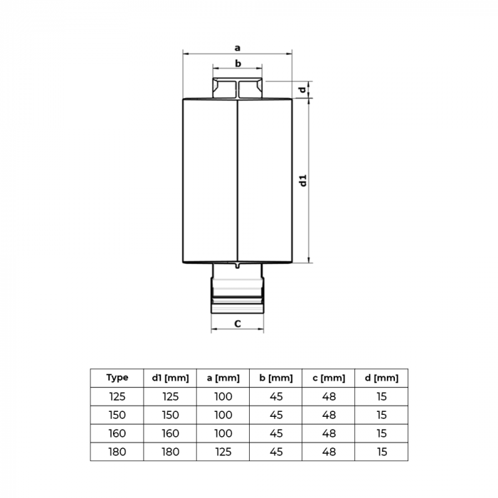 Geïsoleerd leidingsysteem koppelstuk - Ø160mm