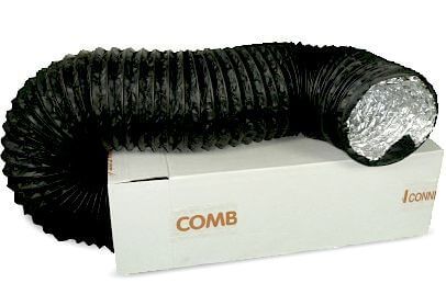 Flexibele ventilatieslang ongeïsoleerd - Zwart - Ø 200mm - DOOS a 10 METER