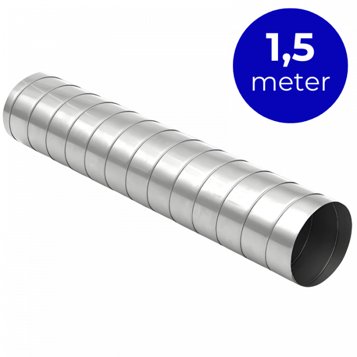 Filterfabriek Huismerk Spirobuis dia 80mm - lengte 1.5 meter - rond gegalvaniseerd