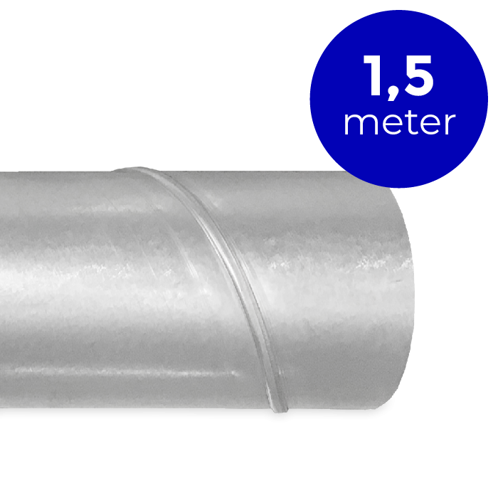 Filterfabriek Huismerk Spirobuis dia 100 mm lengte 1.5 meter - rond gegalvaniseerd 