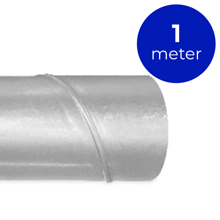 Filterfabriek Huismerk Spirobuis dia 150 mm lengte 1 meter - rond gegalvaniseerd