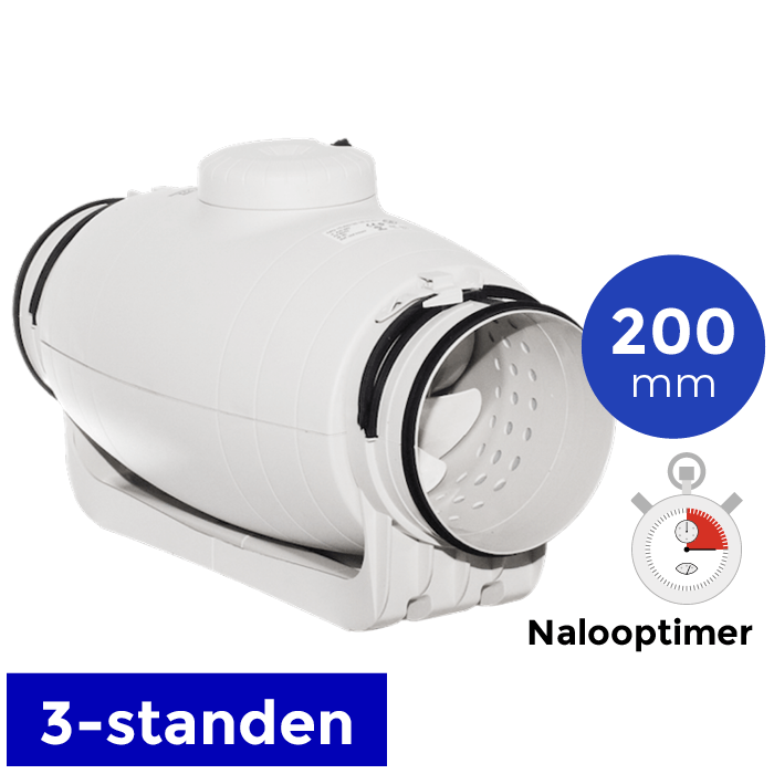 S&P Buisventilator TD-800/200-T Silent met NALOOPTIMER diameter 200mm