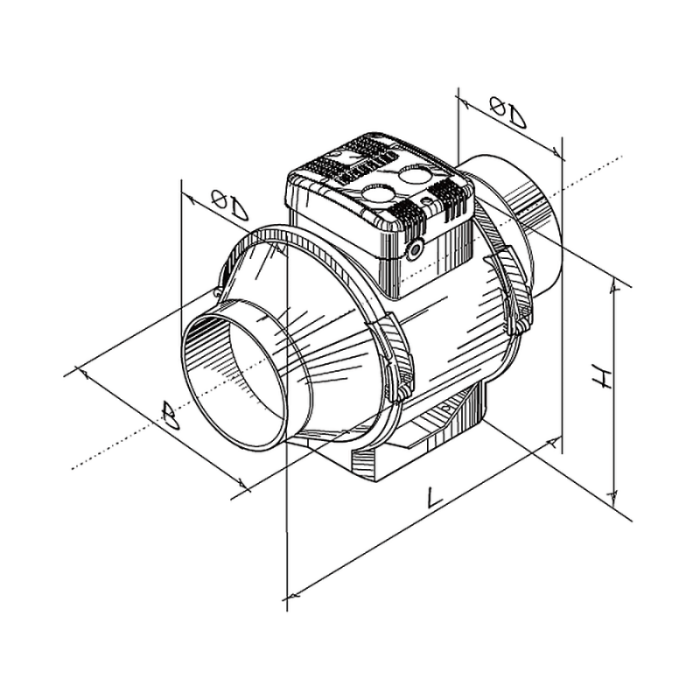 TURBO-E-125T buisventilator - met nalooptimer - Ø125mm TURBO-E-125T buisventilator - met nalooptimer - Ø125mm