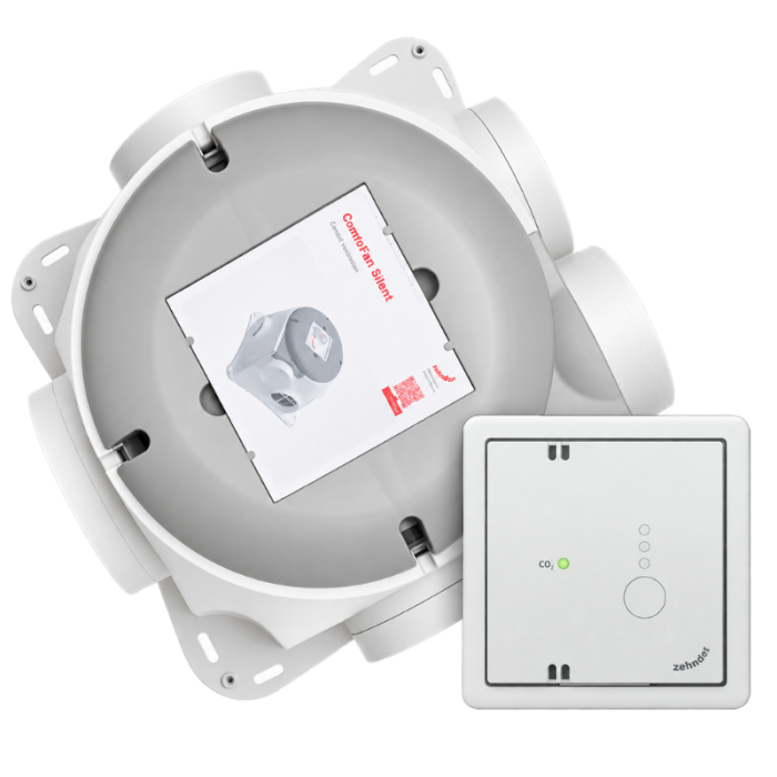 Zehnder Woonhuisventilator Comfofan Silent 460 m3/h + CO2 sensor (Randaarde) Zehnder Woonhuisventilator Comfofan Silent 460 m3/h + CO2 sensor (Randaarde)