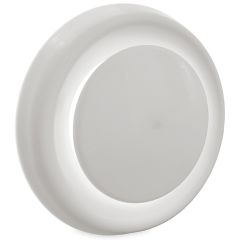 Ventilatie ventiel kunststof rond 125mm wit met klemveren en bus