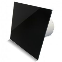Badkamer/toilet ventilator - standaard - Ø125mm - vlak glas - glans zwart