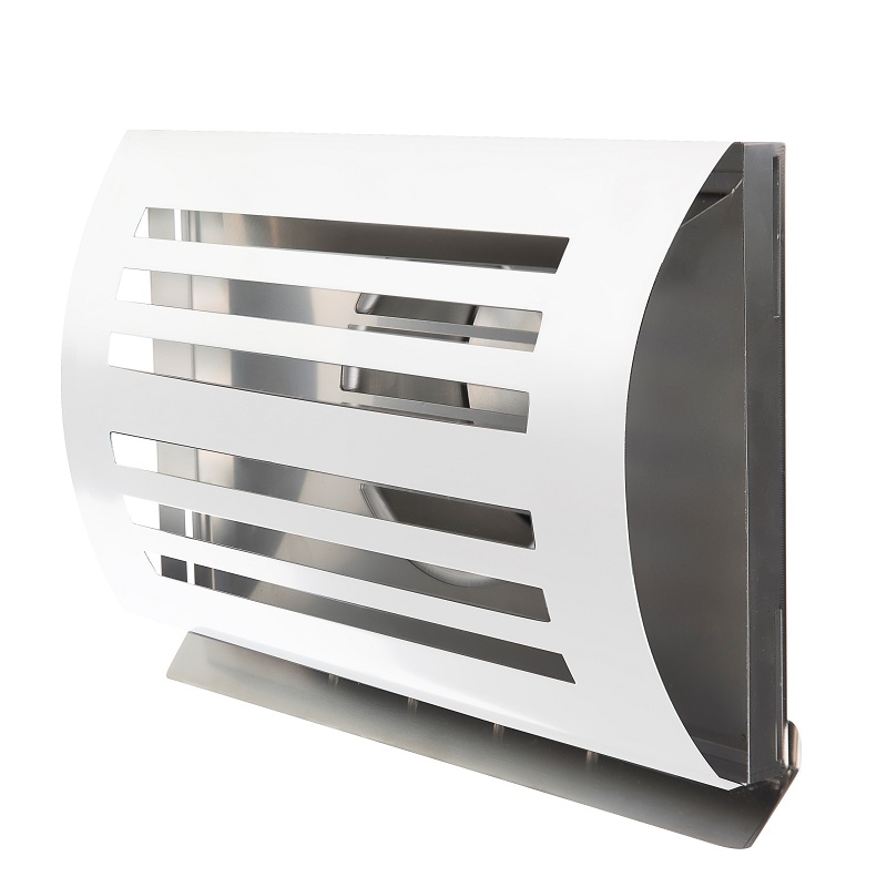 PREMIUM LINE design gevelkap -DELTA- Ø100mm - grofmazig gaas - WIT RAL9010 afbeelding