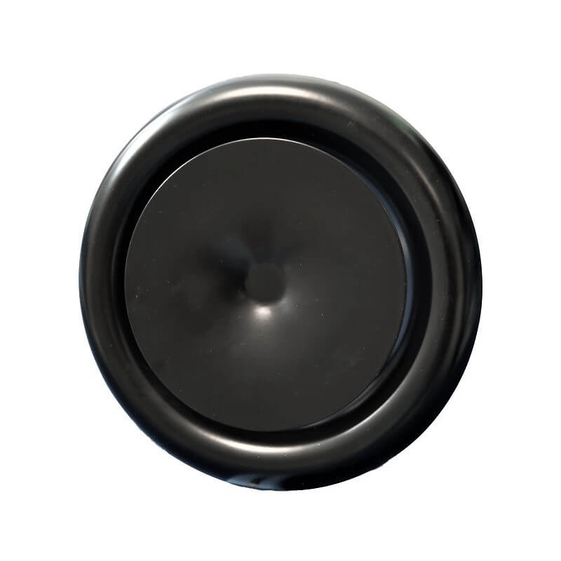 Rooster/ventiel Ø125mm staal - toevoer - met bus - zwart