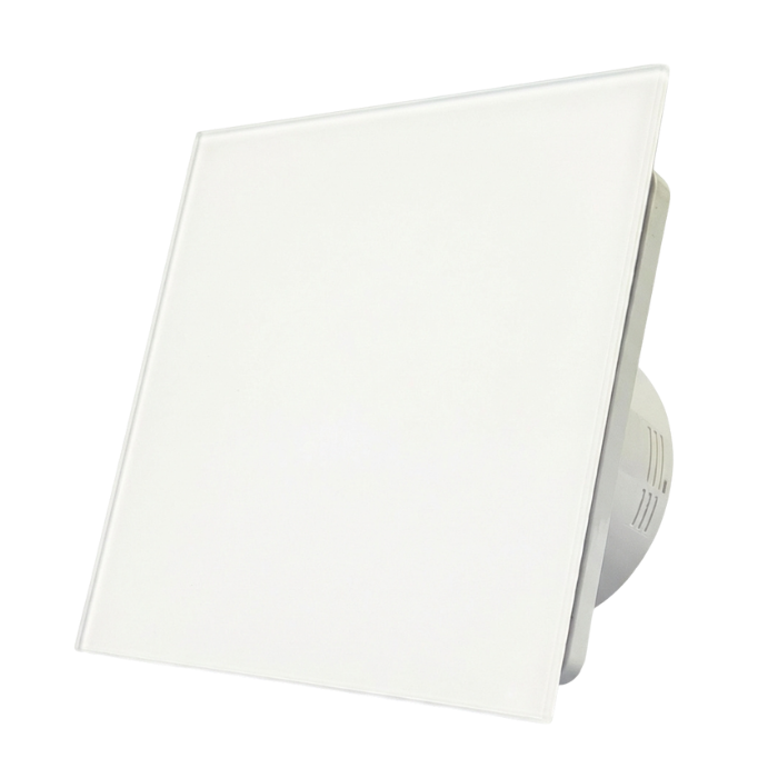 Badkamer/toilet ventilator - standaard - Ø125mm - vlak glas - mat wit afbeelding