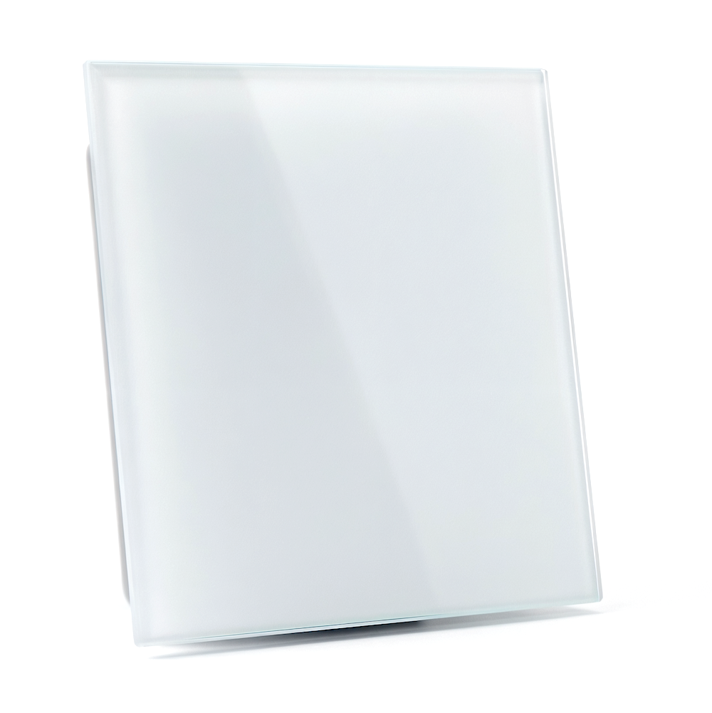 Badkamer/toilet ventilator - met timer - Ø100mm - vlak glas - mat wit afbeelding