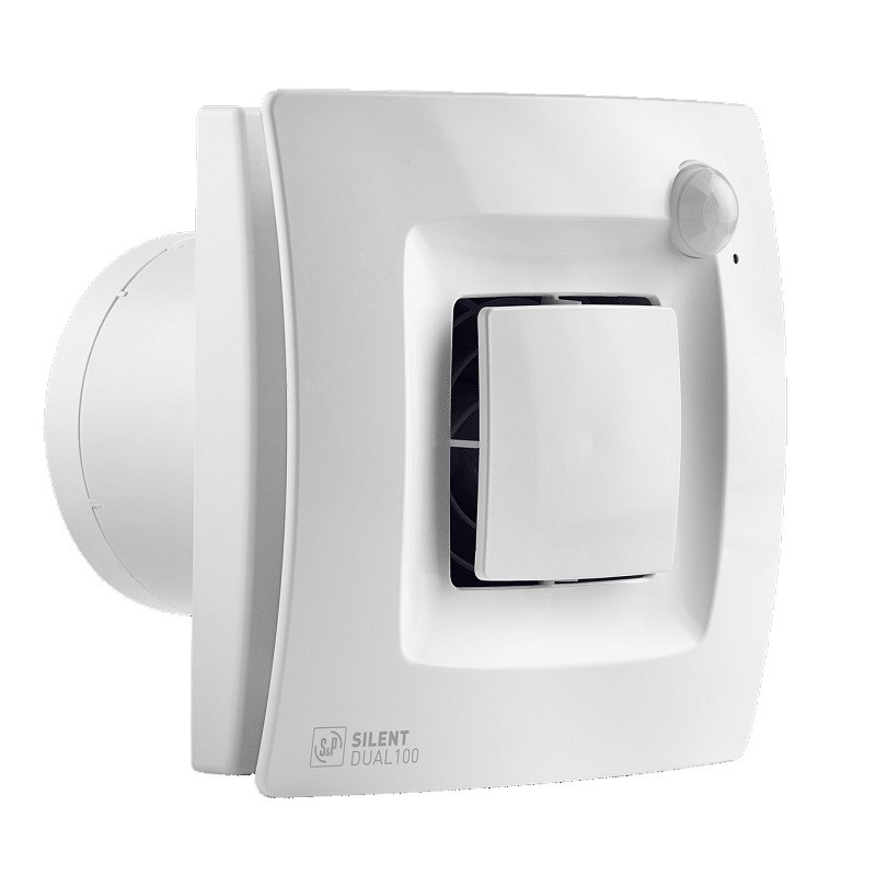 ALPHA PARTS S&P SILENT DUAL 200 badkamer/toilet ventilator - vochtsensor - bewegingssensor - Ø125mm