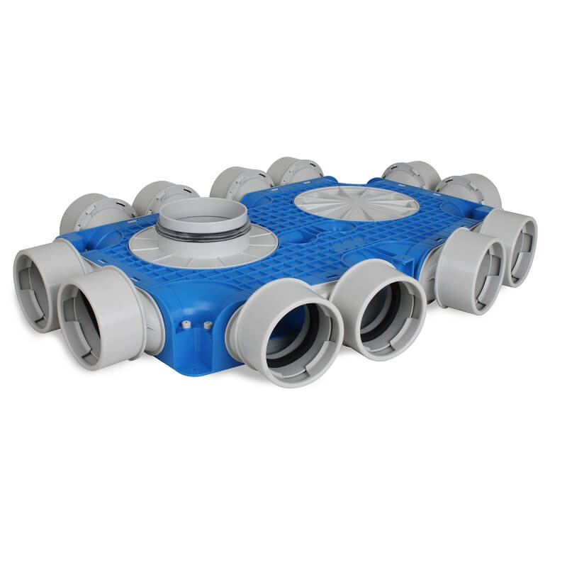 Vent-Axia Uniflexplus + instortverdeler - 12x Ø90mm zijaansluiting - Ø125mm afbeelding 1
