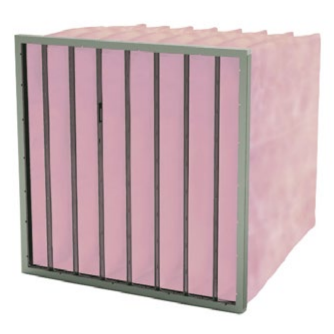 Zakkenfilter met glasvezelmedium 288 x 288 x 360 mm - 4 zakken - F7 klasse afbeelding 1